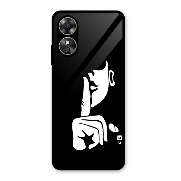 Shhh Art Glass Back Case for Oppo A17