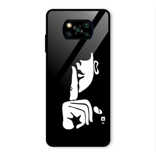 Shhh Art Glass Back Case for Poco X3 Pro