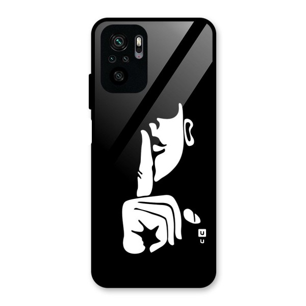 Shhh Art Glass Back Case for Redmi Note 10