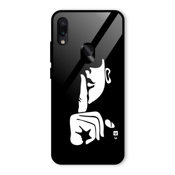 Shhh Art Glass Back Case for Redmi Note 7