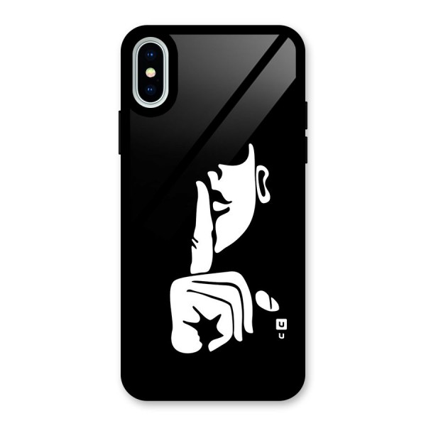 Shhh Art Glass Back Case for iPhone XS