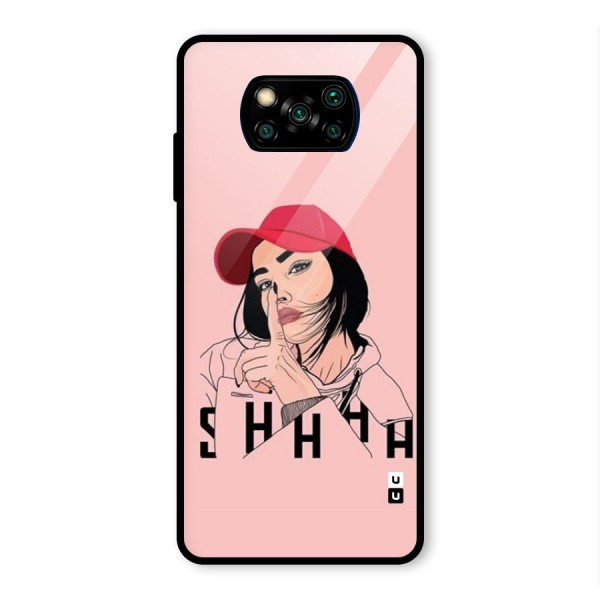 Shhhh Girl Glass Back Case for Poco X3 Pro