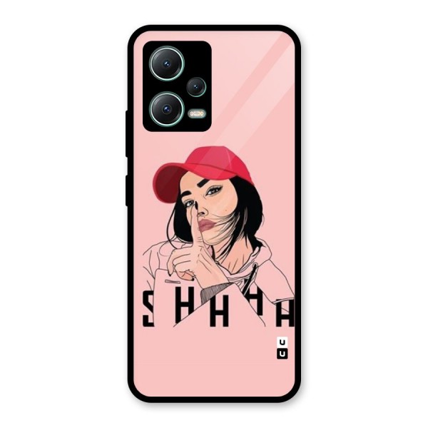 Shhhh Girl Glass Back Case for Poco X5