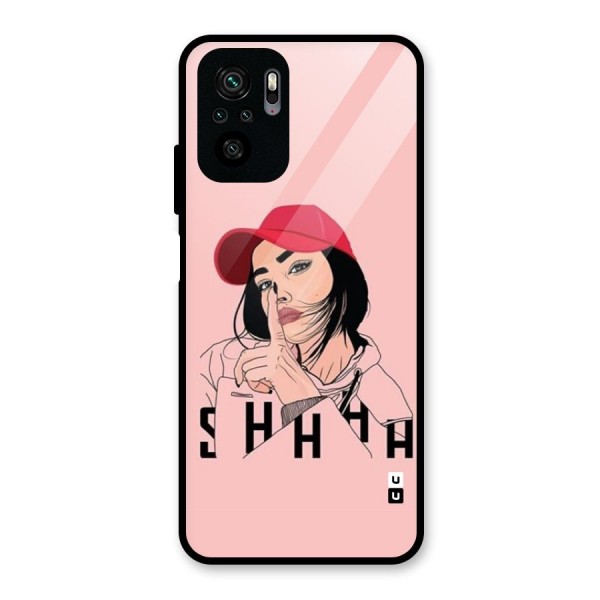 Shhhh Girl Glass Back Case for Redmi Note 10