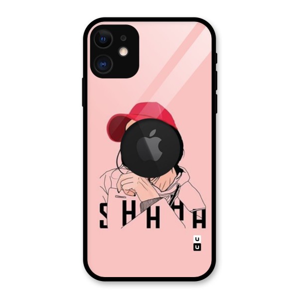 Shhhh Girl Glass Back Case for iPhone 11 Logo Cut