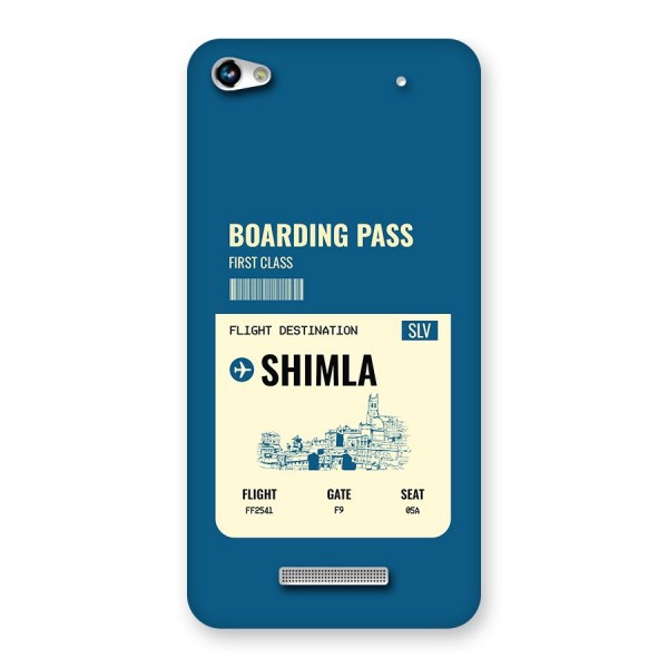 Shimla Boarding Pass Back Case for Canvas Hue 2 A316