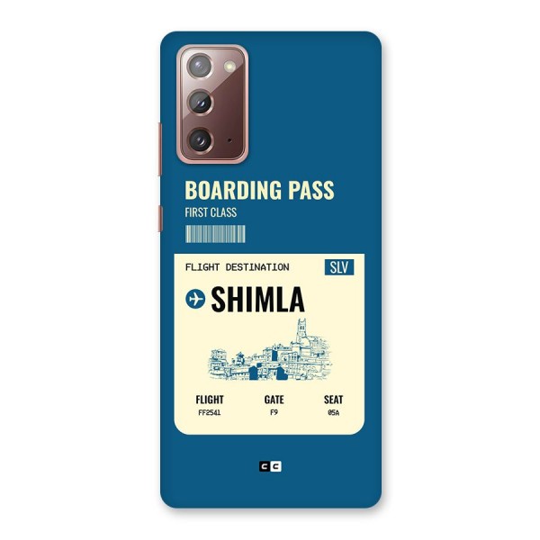 Shimla Boarding Pass Back Case for Galaxy Note 20