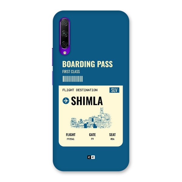 Shimla Boarding Pass Back Case for Honor 9X Pro