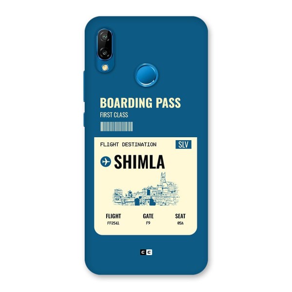 Shimla Boarding Pass Back Case for Huawei P20 Lite