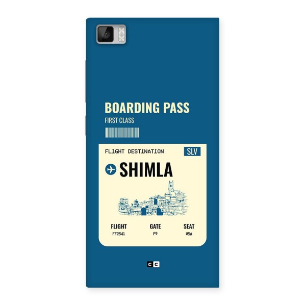 Shimla Boarding Pass Back Case for Mi3