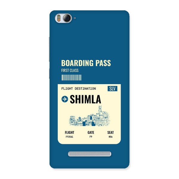 Shimla Boarding Pass Back Case for Mi4i