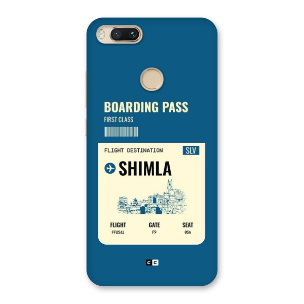 Shimla Boarding Pass Back Case for Mi A1