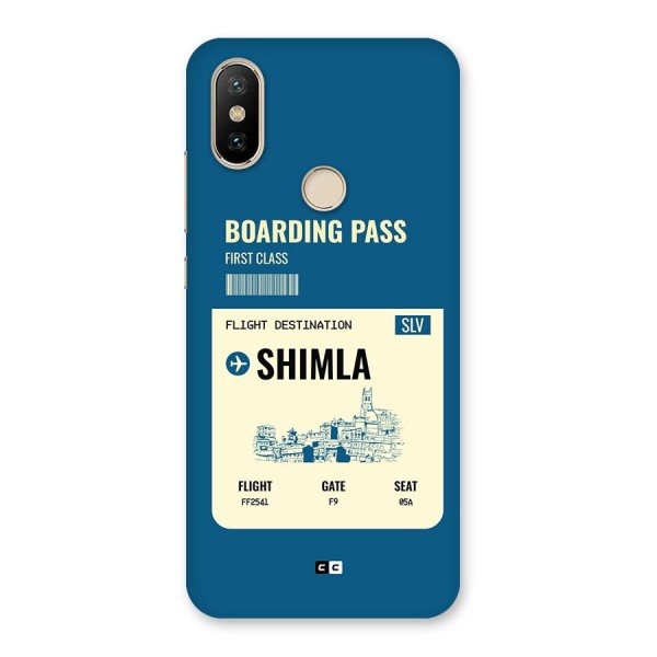 Shimla Boarding Pass Back Case for Mi A2