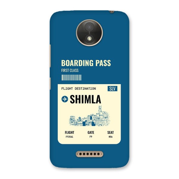 Shimla Boarding Pass Back Case for Moto C Plus