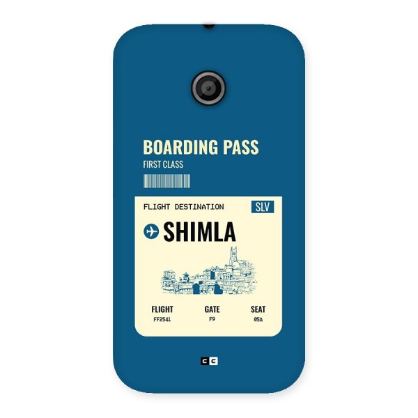 Shimla Boarding Pass Back Case for Moto E