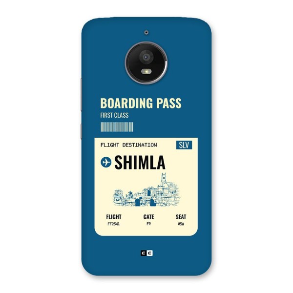 Shimla Boarding Pass Back Case for Moto E4 Plus