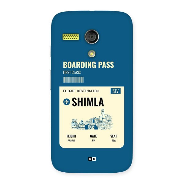 Shimla Boarding Pass Back Case for Moto G