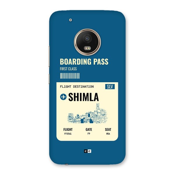 Shimla Boarding Pass Back Case for Moto G5 Plus