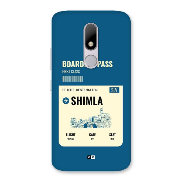 Shimla Boarding Pass Back Case for Moto M