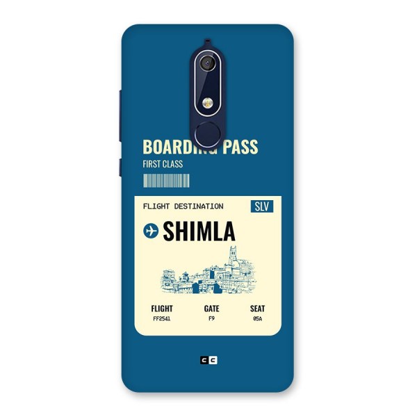 Shimla Boarding Pass Back Case for Nokia 5.1