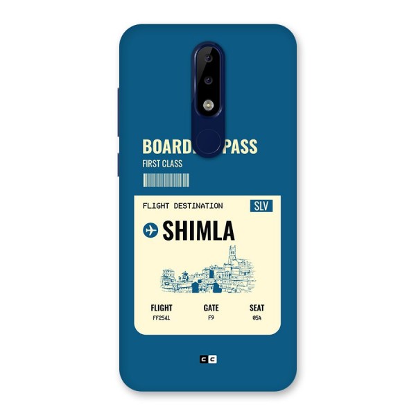 Shimla Boarding Pass Back Case for Nokia 5.1 Plus