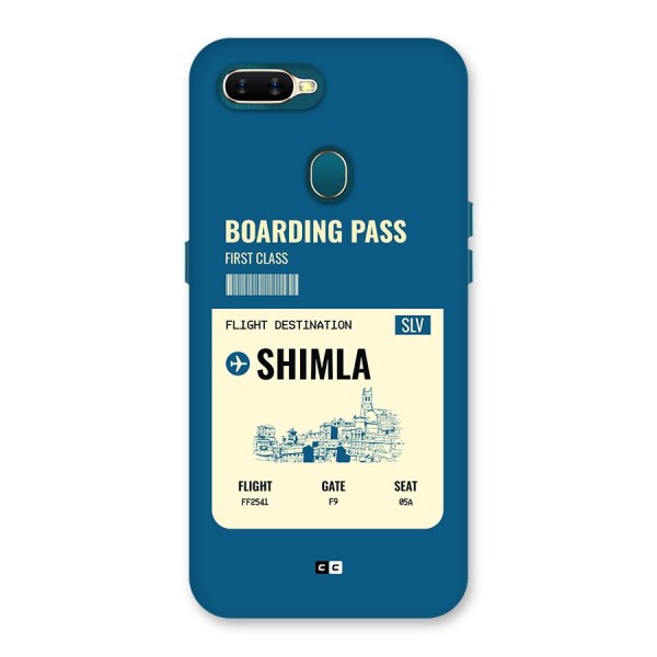 Shimla Boarding Pass Back Case for Oppo A11k