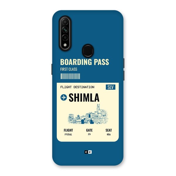 Shimla Boarding Pass Back Case for Oppo A31