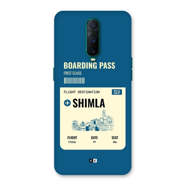 Shimla Boarding Pass Back Case for Oppo R17 Pro