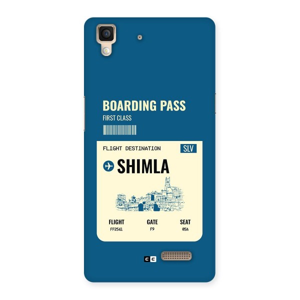 Shimla Boarding Pass Back Case for Oppo R7