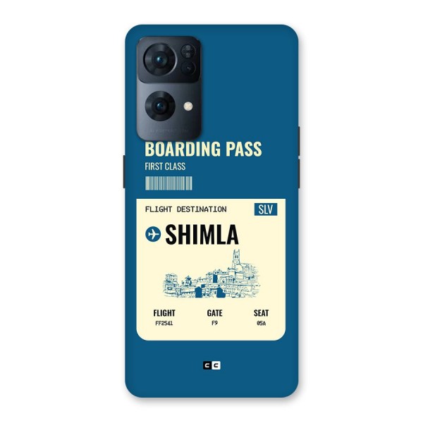 Shimla Boarding Pass Back Case for Oppo Reno7 Pro 5G