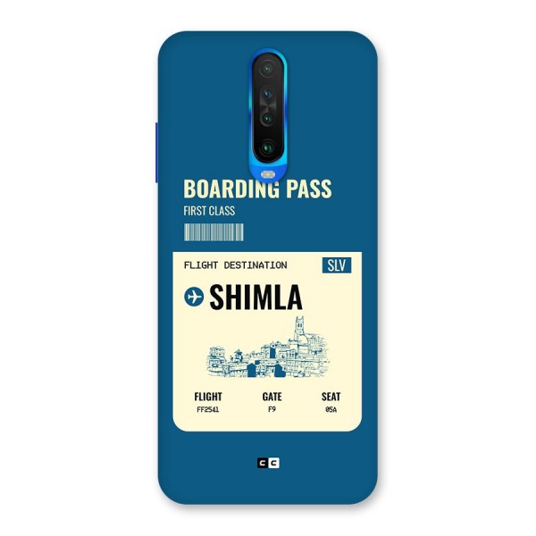 Shimla Boarding Pass Back Case for Poco X2