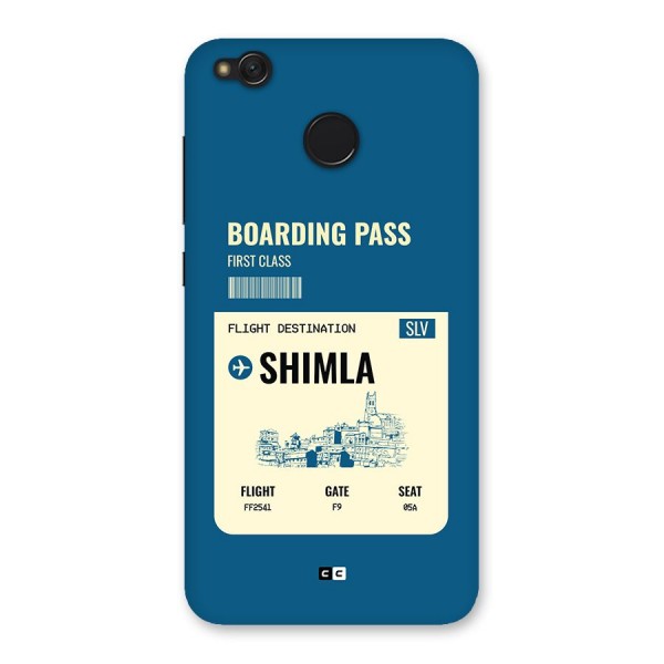 Shimla Boarding Pass Back Case for Redmi 4