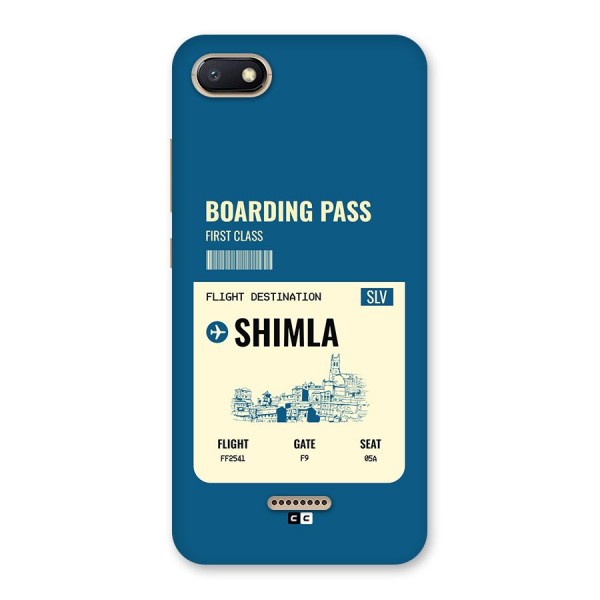 Shimla Boarding Pass Back Case for Redmi 6A