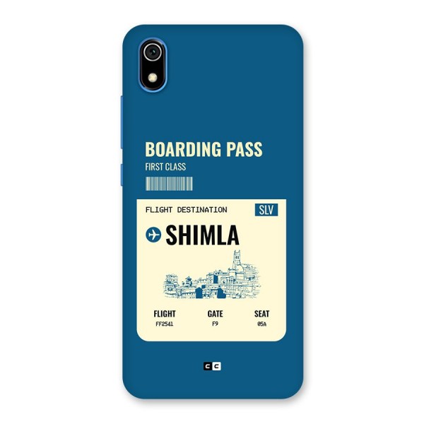 Shimla Boarding Pass Back Case for Redmi 7A