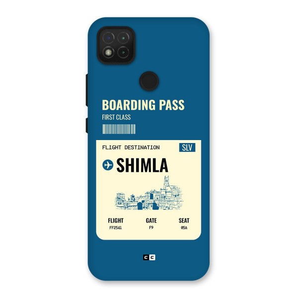 Shimla Boarding Pass Back Case for Redmi 9C