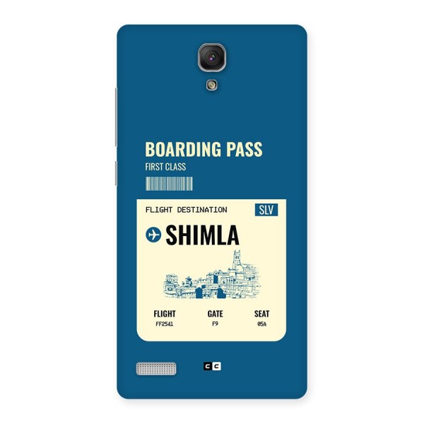 Shimla Boarding Pass Back Case for Redmi Note