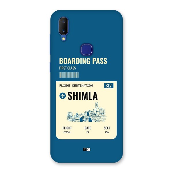 Shimla Boarding Pass Back Case for Vivo V11