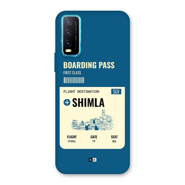 Shimla Boarding Pass Back Case for Vivo Y12s