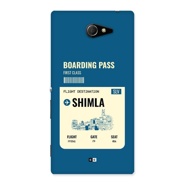 Shimla Boarding Pass Back Case for Xperia M2