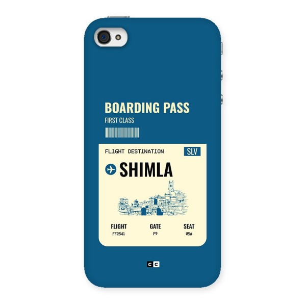 Shimla Boarding Pass Back Case for iPhone 4 4s