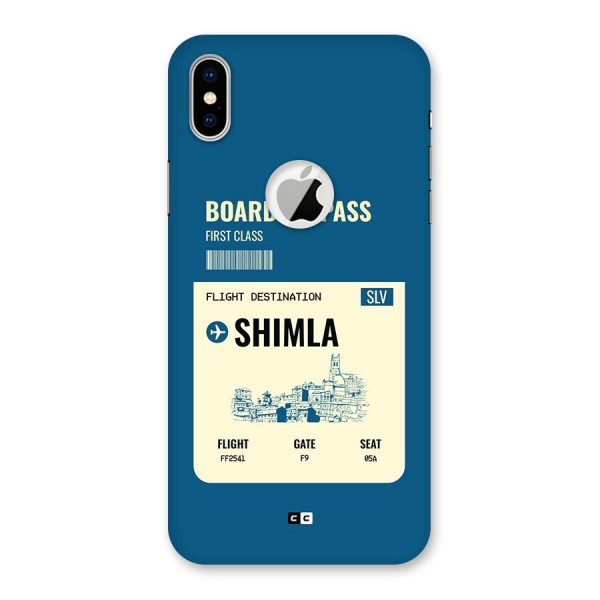 Shimla Boarding Pass Back Case for iPhone XS Logo Cut