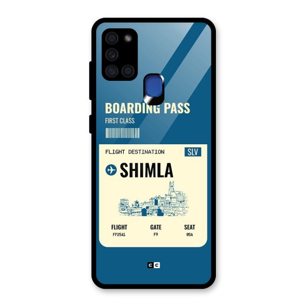 Shimla Boarding Pass Glass Back Case for Galaxy A21s