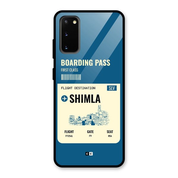 Shimla Boarding Pass Glass Back Case for Galaxy S20