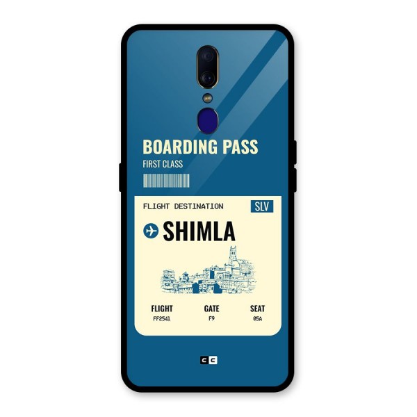 Shimla Boarding Pass Glass Back Case for Oppo F11