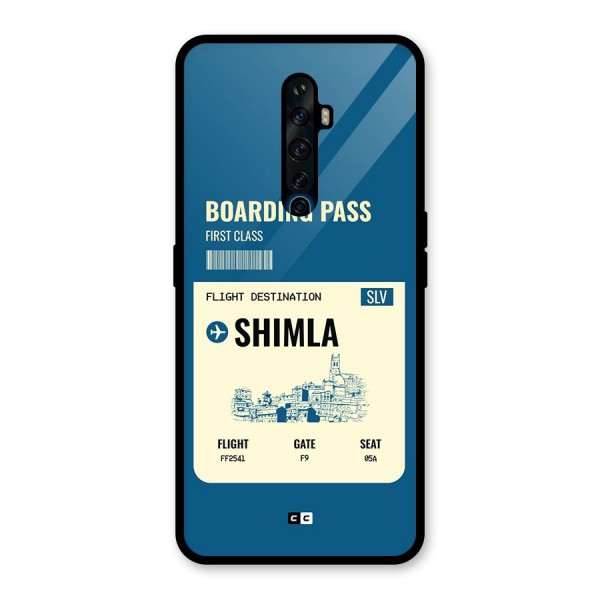 Shimla Boarding Pass Glass Back Case for Oppo Reno2 F