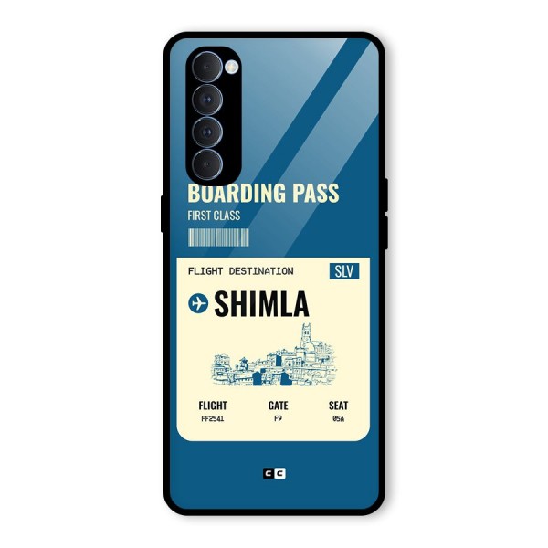 Shimla Boarding Pass Glass Back Case for Oppo Reno4 Pro