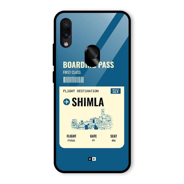 Shimla Boarding Pass Glass Back Case for Redmi Note 7S