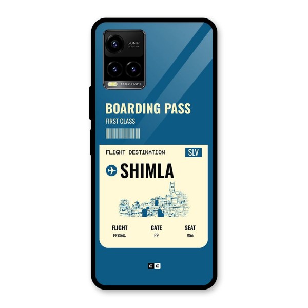 Shimla Boarding Pass Glass Back Case for Vivo Y21A