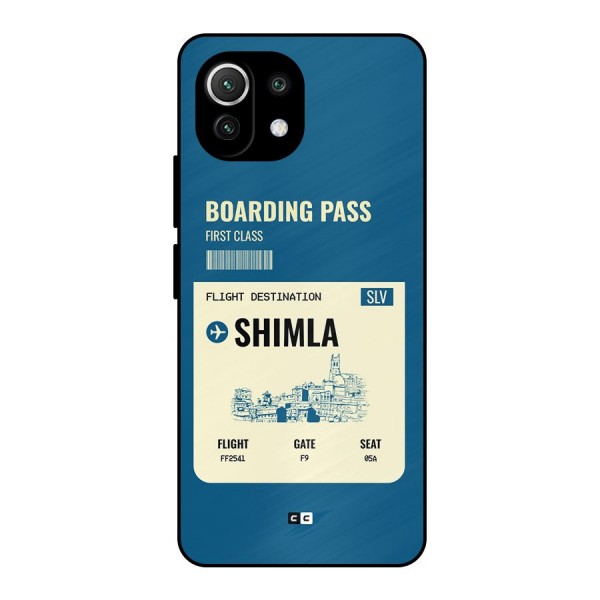 Shimla Boarding Pass Metal Back Case for Mi 11 Lite