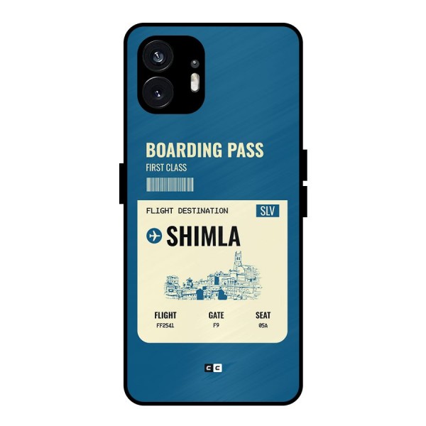 Shimla Boarding Pass Metal Back Case for Nothing Phone 2